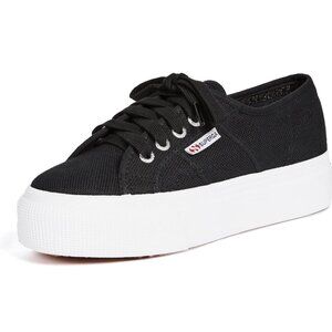 Superga Womens 2790 Acotw Platform Fashion Sneaker, Black/White, 9.5 US